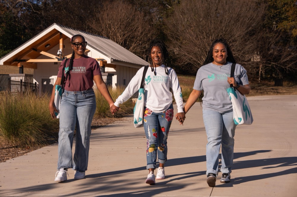 Sitters walking together